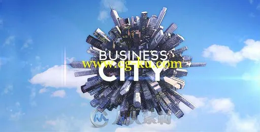 地球商业城Logo演绎动画AE模板 Videohive Business City 4484984的图片1