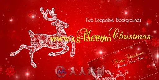 圣诞驯鹿高清动画视频素材 Videohive Christmas Reindeer 6357307的图片1