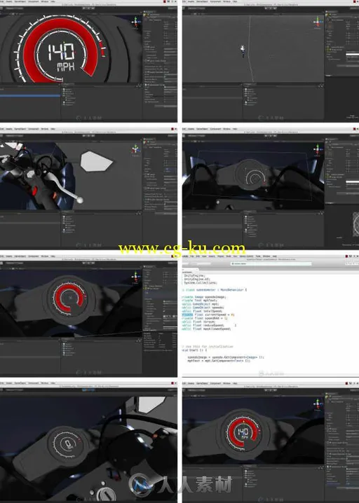 Unity摩托车车速表UI实例制作视频教程 CGCookie Creating a UI Speedometer的图片1