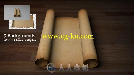 旧羊皮纸滚动视频素材 Videohive Old Scroll Parchment Blank 6418074的图片1