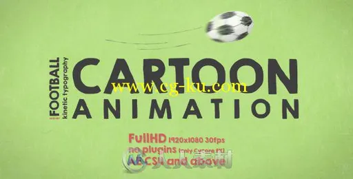 足球卡通风格文本动画AE模板 Videohive Soccer Kinetic Typography Cartoon 7834684的图片1