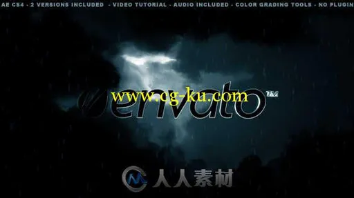 暗黑雷雨天空Logo演绎动画AE模板 Videohive Cinematic Dark Sky Logo Opener 5639428的图片1