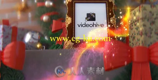 圣诞粒子光线相册动动画AE模板 Videohive Greeting Merry Christmas 13854675的图片1