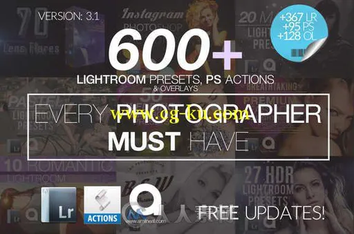 600组摄影师平面调色特效预设动作大礼包 Creativemarket 600 LIGHTROOM Presets Me...的图片1