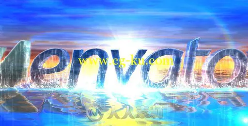 海水水面Logo演绎动画AE模板 Videohive Sea Water Logo Intro 4761545的图片1