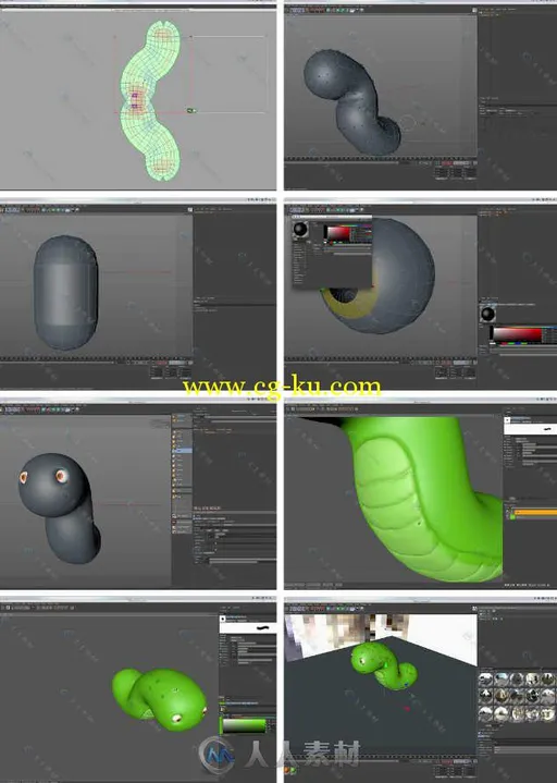 C4D蠕虫角色制作训练视频教程 Create a worm character using Cinema 4D and UVLayout的图片1