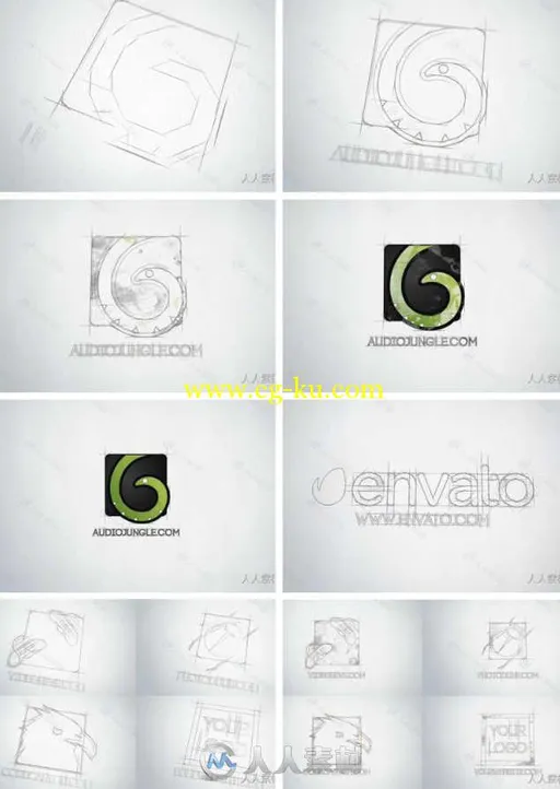 草图绘画Logo演绎动画AE模板 Videohive Sketch Logo Reveal 13466438的图片1