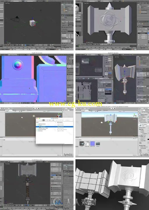 Blender游戏武器三维雕刻技术训练视频教程 Lynda Blender Game Asset Sculpting的图片1