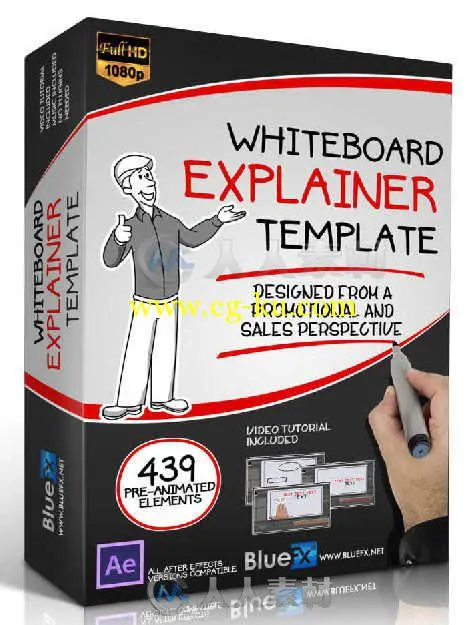 产品演示手势讲解白板绘画展示动画AE模板 BLUEFX Whiteboard Explainer 2.5的图片2