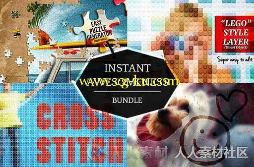 超现实模糊拼图艺术特效PS动作 Creativemarket Instant Awesomeness Bundle 495014的图片2