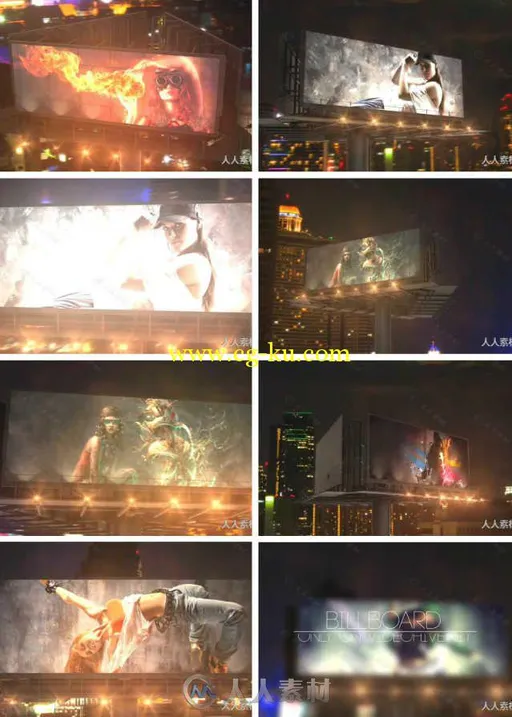 不夜城广告牌宣传动画AE模板 Videohive Billboard In Night City 12441451的图片1