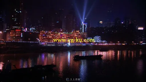 重庆夜景都市霓虹江城美景城市灯光中国高清实拍视频素材的图片2