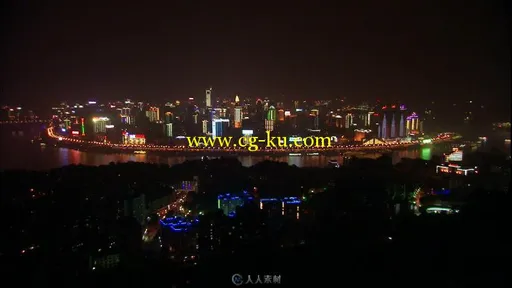 重庆夜景都市霓虹江城美景城市灯光中国高清实拍视频素材的图片3