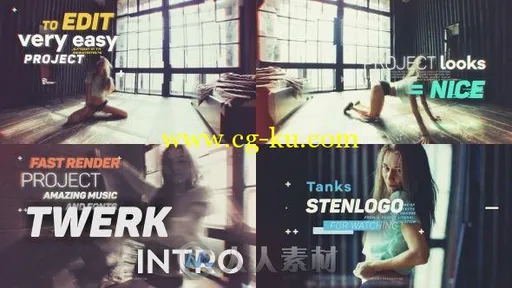 超酷时尚宣传动画AE模板 Videohive Twerk Intro 14422760的图片2