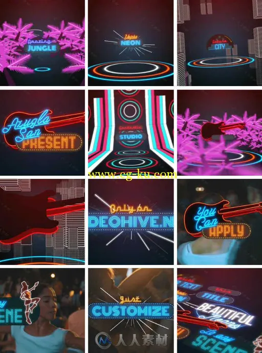 拉斯维加斯狂欢霓虹灯包装动画AE模板 Videohive Vegas Neon 13500020的图片1