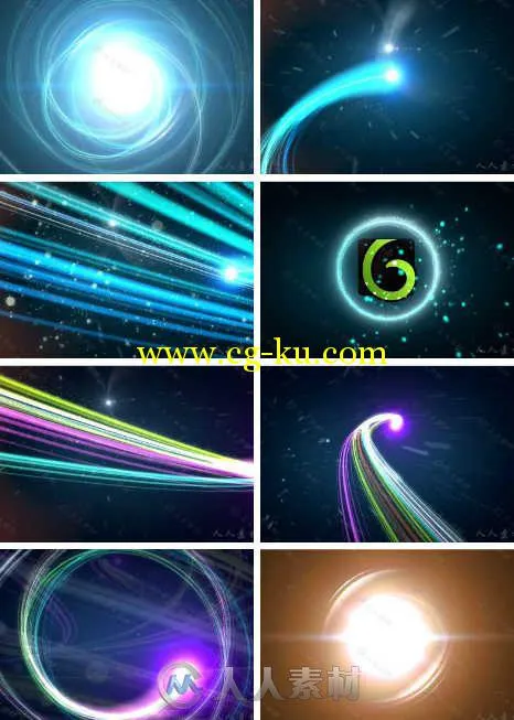 多彩粒子光束Logo演绎动画AE模板 Videohive Light Logo Reveal 10946472的图片1