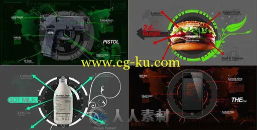 科技产品与营养食品信息图表动画AE模板 Videohive Infographics Mix 4531471的图片2