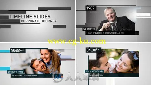 企业发展时间轴展示动画AE模板 Videohive Timeline Slides 4882147的图片2