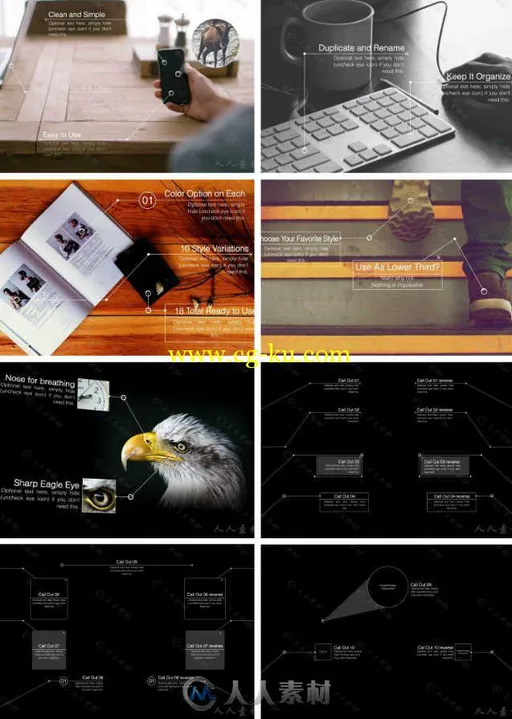 标示注释弹出动画AE模板 Videohive Clean Call Outs 10765570的图片1