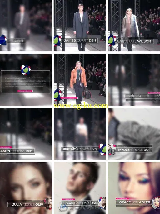 时尚走秀下横栏动画AE模板 Videohive Fashion Lower Third 14526988的图片1