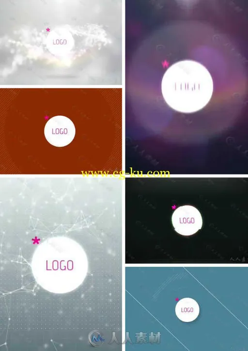 6组独特个性Logo演绎动画AE模板 Videohive Logo Ident Reveal Pack 14119215的图片1