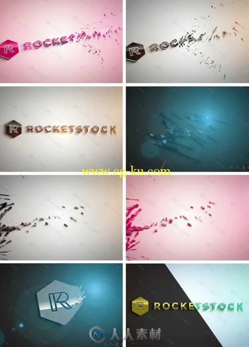 旋转颗粒Logo演绎动画AE模板 Rocketstock Alluvion Stylish 3D Logo Reveal的图片1