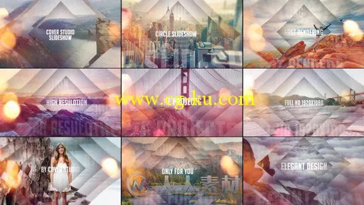 梦幻菱形相册动画AE模板 Videohive Photo Opener 14174395的图片2