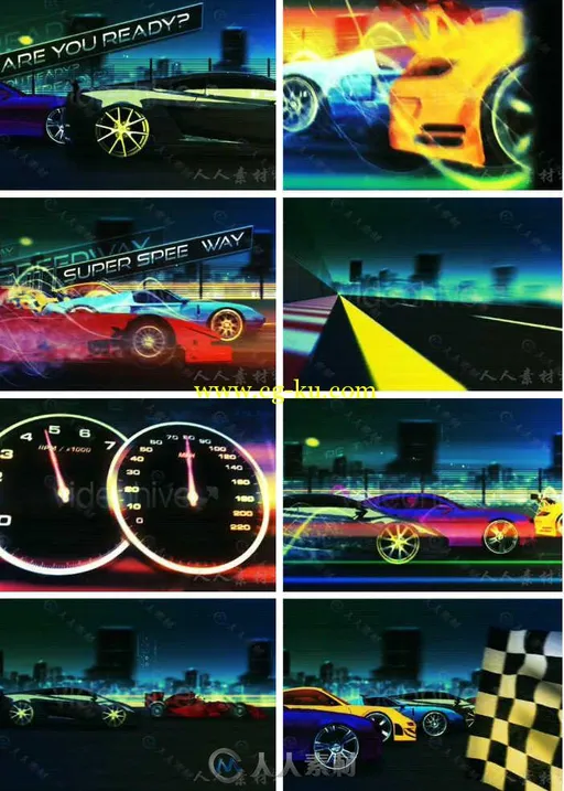 极限竞速赛车比赛包装动画AE模板 Videohive Race Machine 165047的图片1