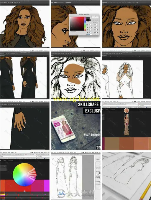 时尚服装设计草图训练视频教程 SKILLSHARE PHOTOSHOP FOR FASHION TRANSFORM YOUR...的图片1