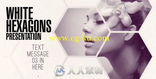 唯美多边菱形展示动画AE模板 Videohive Clean White Hexagon Presentation 5159679的图片2