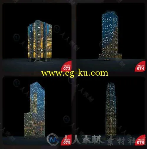 Evermotion夜景夜色楼体楼房3D模型第103合辑 Evermotion Archmodels vol.103的图片3