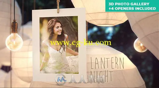 唯美婚纱摄影照相馆相册动画AE模板 Videohive Lantern Night Wedding Photo Galler...的图片2