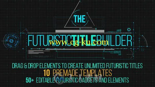 超强科技感创意设计标题动画AE模板 Videohive Futuristic Title Builder 11103358的图片2