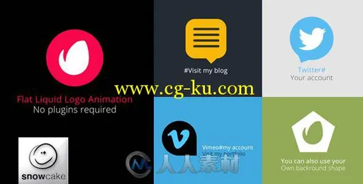 液体滴水Logo演绎动画AE模板 Videohive Flat Liquid Logo Animation 11695607的图片2