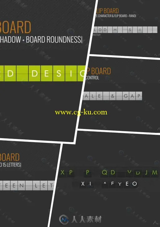 字母阵列下翻特效动画AE模板 Videohive Text Flip Board 7877354的图片1