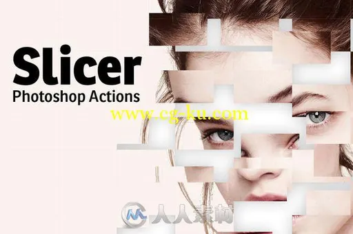 图像切割碎片化处理特效PS动作Slicer-Photoshop-Actions的图片1