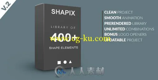 400组简洁图形元素包装动画AE模板合辑 Videohive Shapix Shape Elements Pack 1406...的图片2