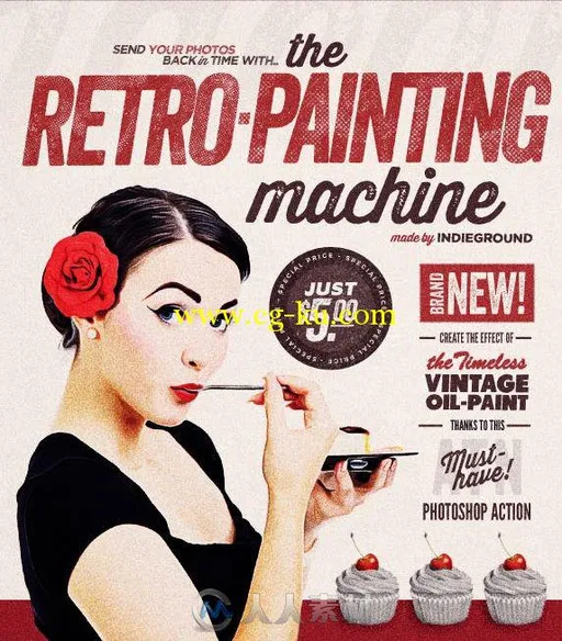 外国老式图像处理特效PS动作graphicriver-11769863-retro-painting-machine...的图片1