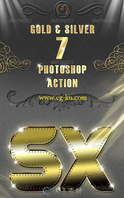 金银图像处理特效PS动作GraphicRiver - Gold & Silver Photoshop Action 6943546的图片1