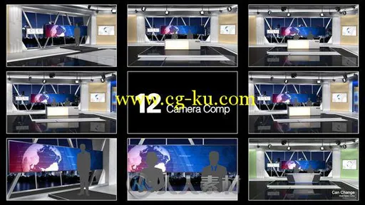 新闻频道播报展示包装动画AE模板 Videohive NewsStudio 100 7646019的图片2