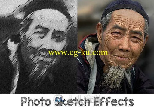 素描图像处理特效PS动作GraphicRiver - Photo Sketch Effects 11412549的图片1