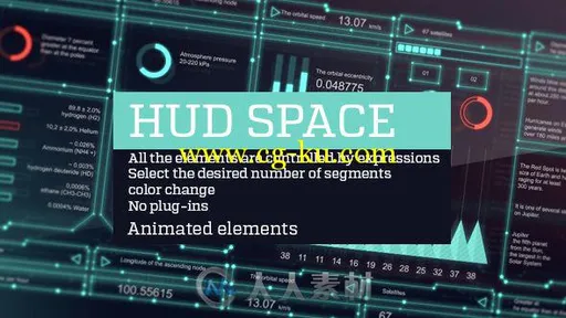 HUD平视特效元素动画AE模板合辑 Videohive Hud space 15087018的图片2