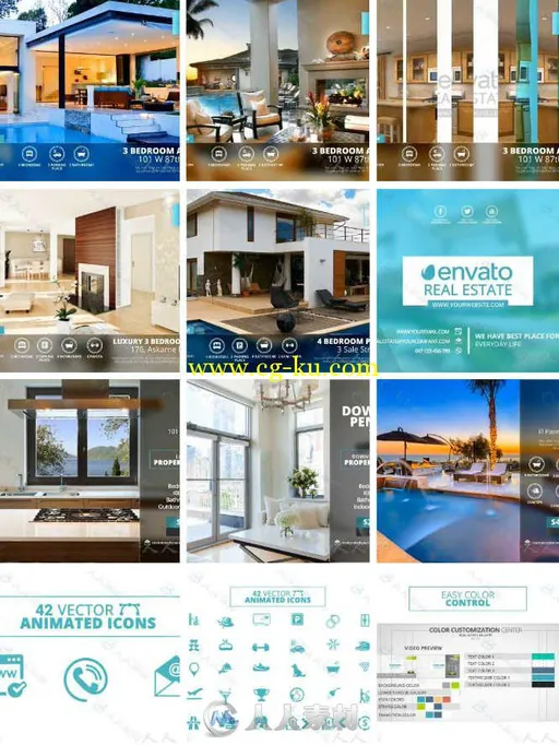 高端房地产公司项目宣传动画AE模板 Videohive Real Estate Gallery 15089658的图片1