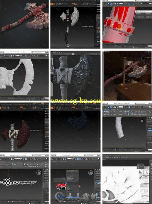 Quixel SUITE逼真游戏武器纹理制作视频教程 Pluralsight Texturing a Stylized Wea...的图片1