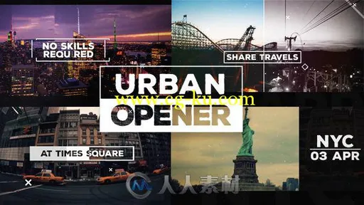 城市生活韵律节奏包装动画AE模板 Videohive Urban Opener 14461470的图片2