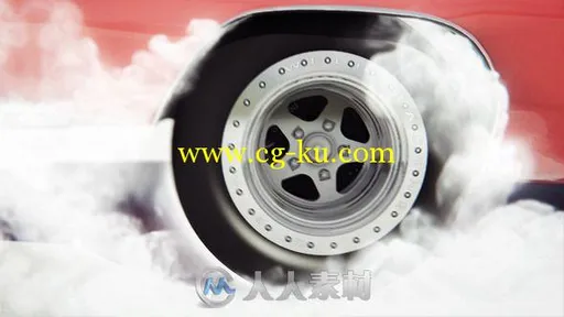 汽车轮胎快速旋转Logo演绎动画AE模板 Videohive Car Burnout 9859487的图片1