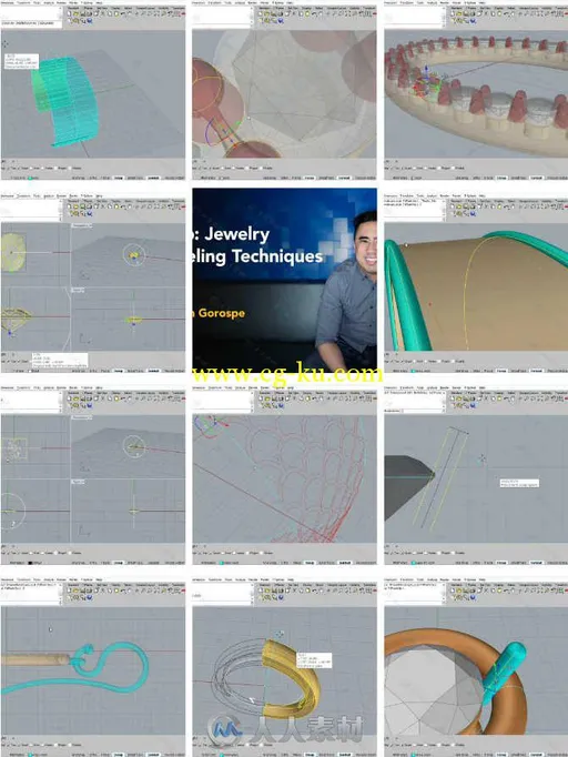 Rhino钻戒首饰产品建模设计视频教程 Rhino Learn Basic Jewelry Modeling的图片1