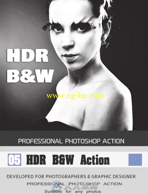 5组HDR高动态范围图像处理PS动作GraphicRiver - 05 HDR B&W Action 11278106的图片1