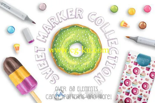 甜美缤纷实物高清图片平面素材合辑Sweet Marker Collection的图片1