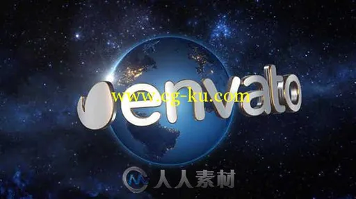 环绕地球巨型标志Logo演绎动画AE模板 Videohive Worldwide Logo Reveal 11637523的图片1